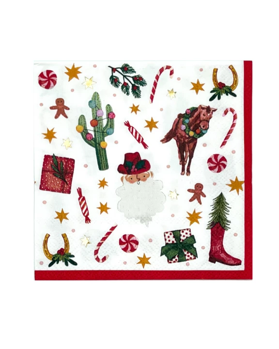 Ho Ho Howdy Print Cocktail Napkins