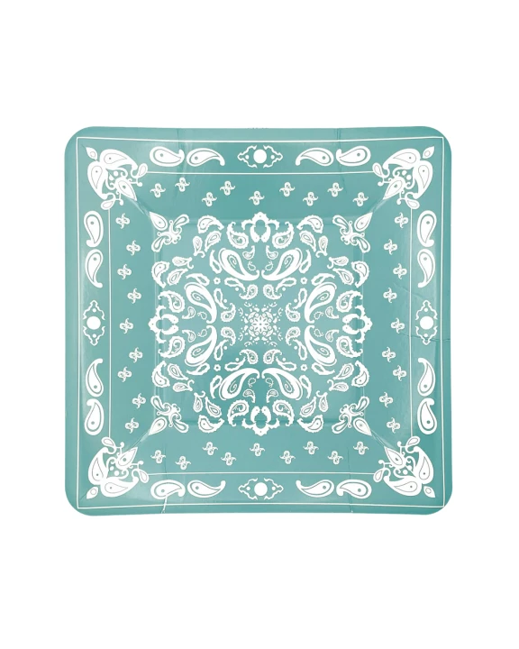 Dusty Turquoise Bandana Dessert Plates