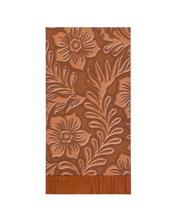 Floral Tooled Leather Dinner Napkins