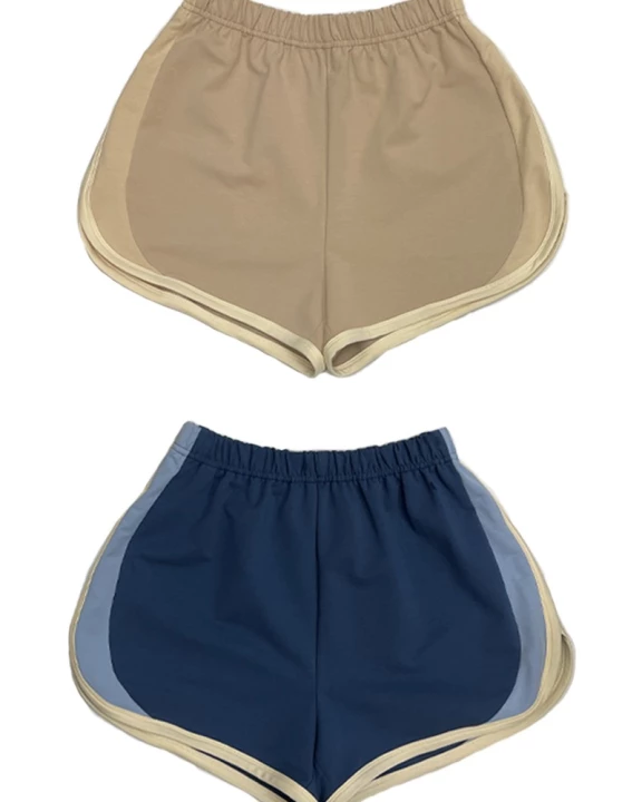 Dolphin shorts hem color block shorts