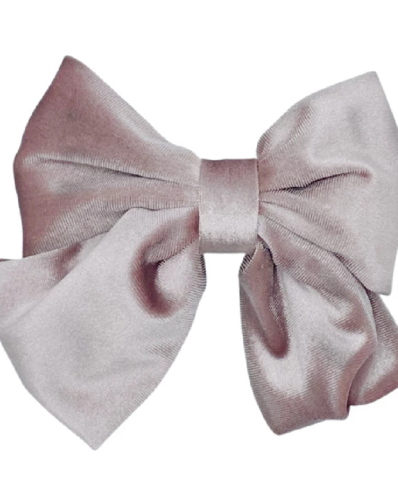 Timeless Velvet Bow Barrette - Pink