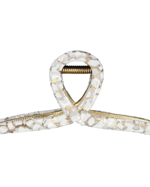Looped Claw Clip - White Specs