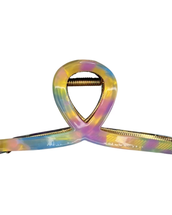 Looped Claw Clip - Rainbow