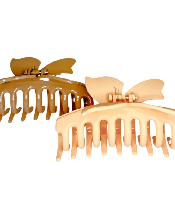 Butterfly Claw Clip Set - Orange + Brown
