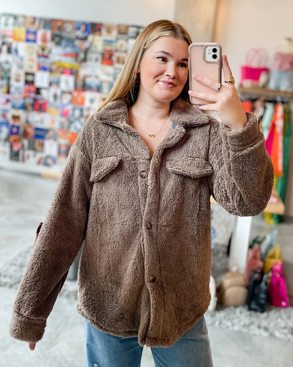Snug As A Bug Shacket in Mocha - ETA 8/27