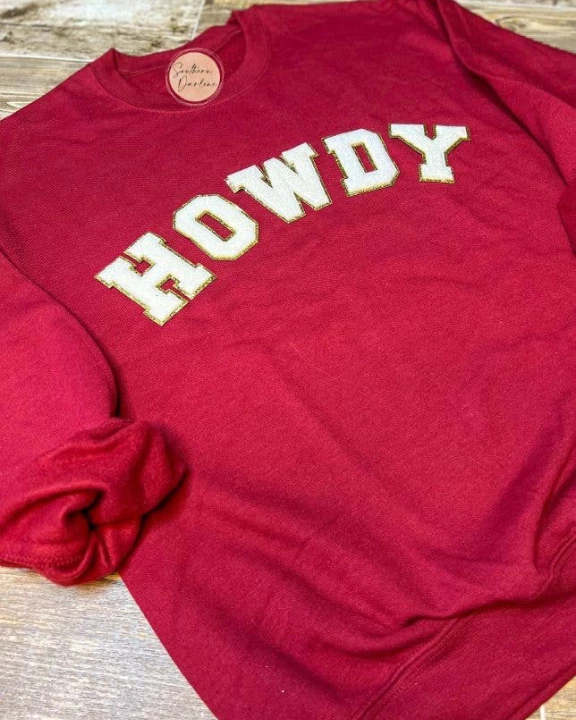 HOWDY Chenille Patch Sweatshirt