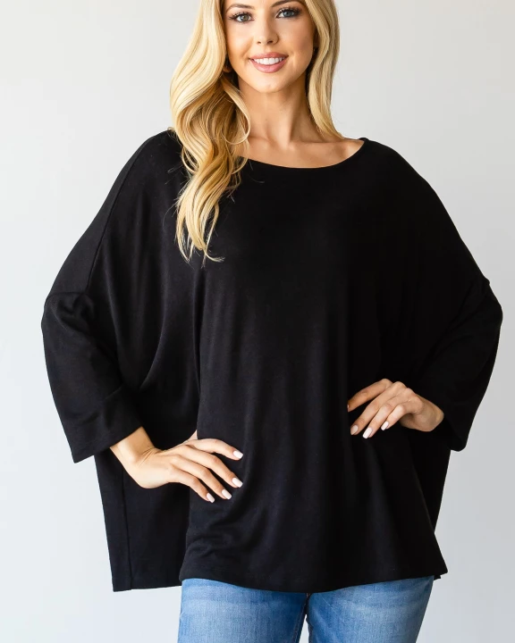 PLUS SIZE FLOWLY OVERSIZE LONG SLEEVE