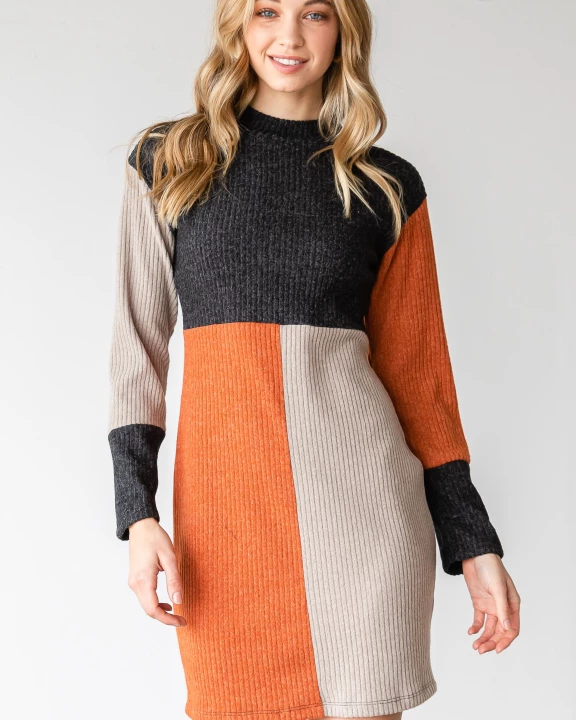 COLOR BLOCK MINI DRESS