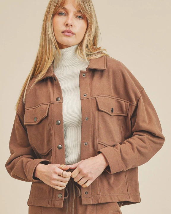 Snap Button Chest Pocket Jacket