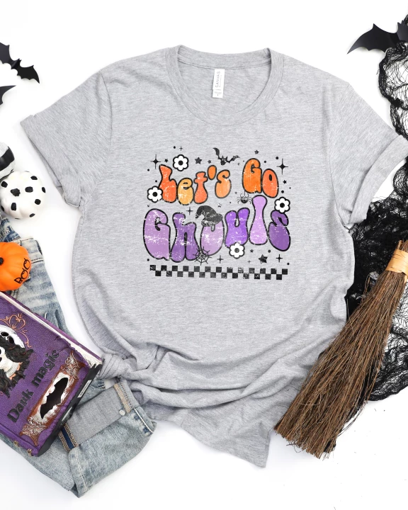 Let's Go Ghouls Flowers Short Sleeve Graphic Tee