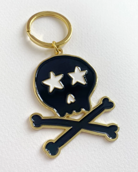 Starry Skull Enamel Keychain