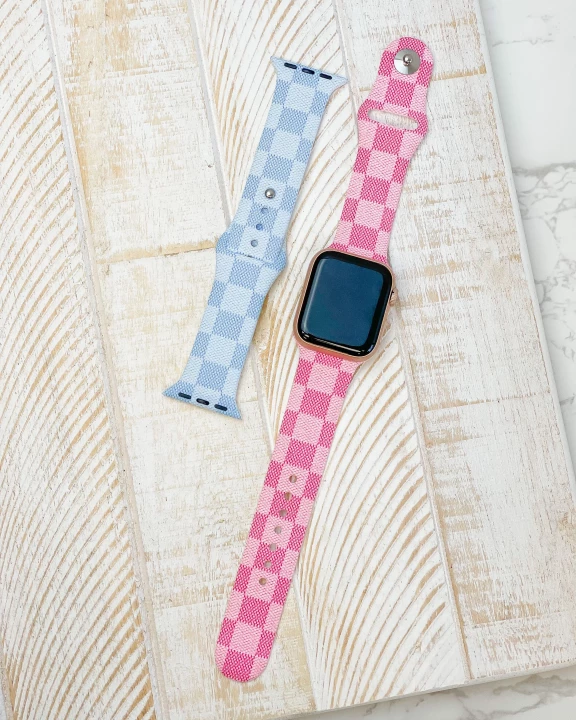 Checkered Silicone Smart Watch Bands - M/L