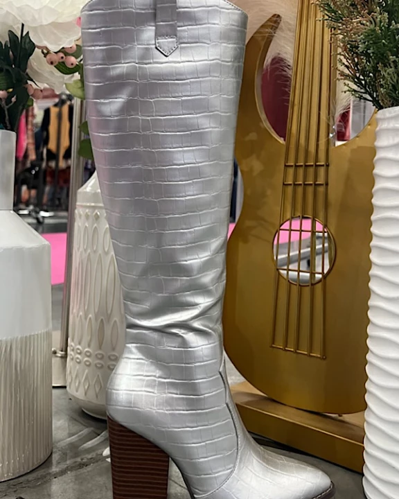 Skyscraper Boot in Silver