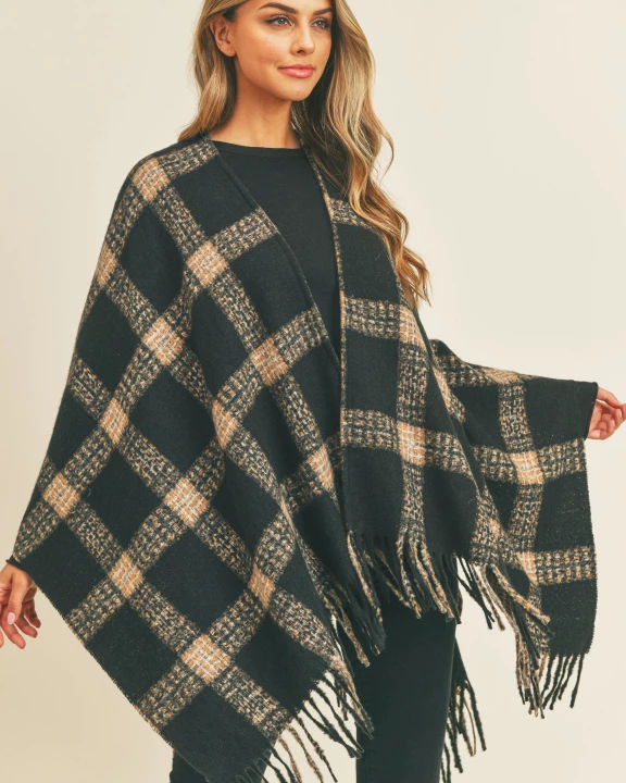 Plaid Knit Kimono
