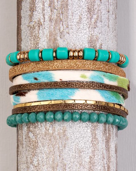 74721 - Leopard and Beaded Bracelet