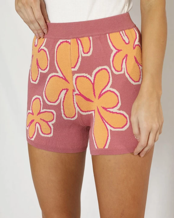 Tropical Flower Knit Shorts