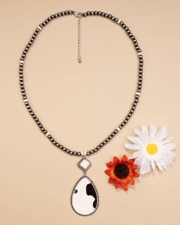 72774 - Animal Print Turquoise Necklace - Fashion Jewelry Wholesale