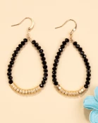93026 - Crystal Beaded Hoop Earrings