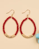93026 - Crystal Beaded Hoop Earrings