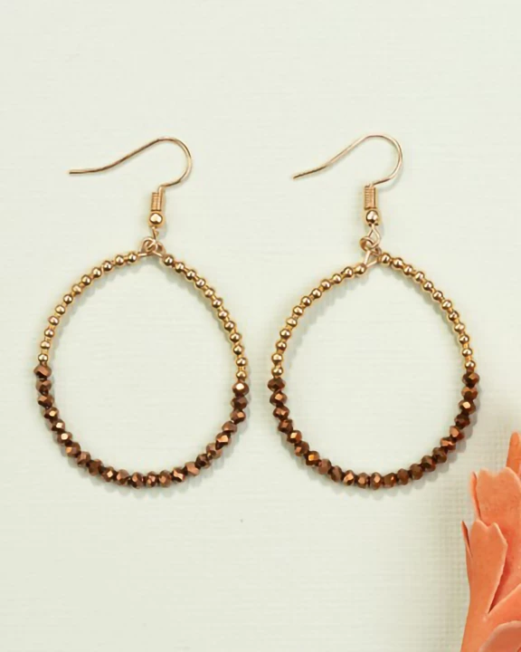 734040 - Crystal Beaded Hoop Earrings