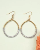734040 - Crystal Beaded Hoop Earrings