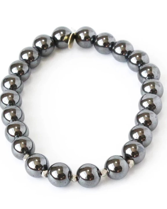 Gunmetal Hematite + Silver Beads Bracelet