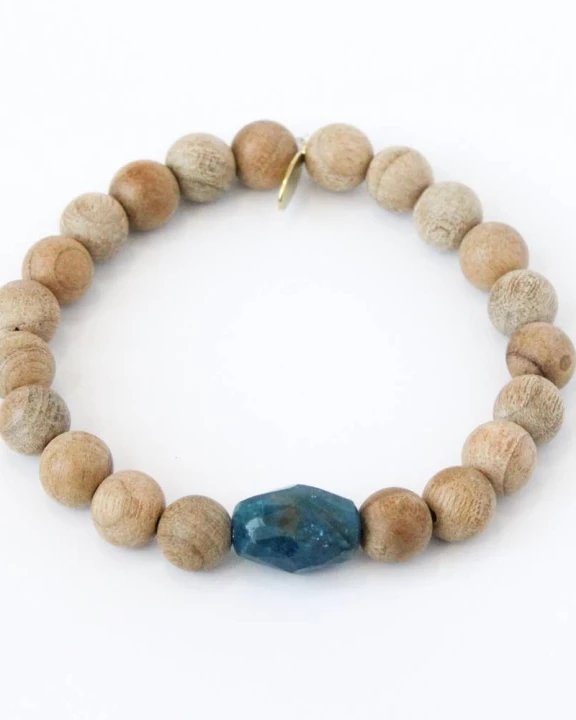 Apatite + Sandalwood Healing Bracelet