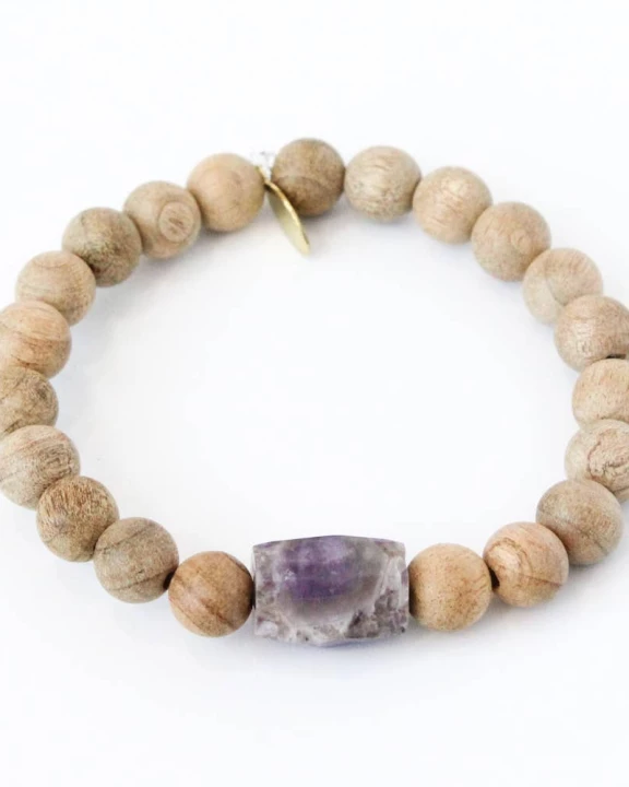 Amethyst + Sandalwood Healing Bracelet