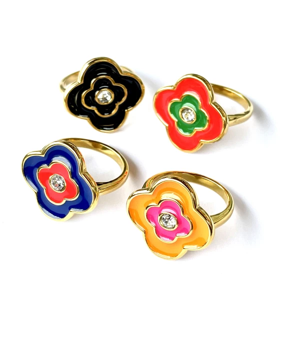 Bonito Flower Ring Orange / Pink