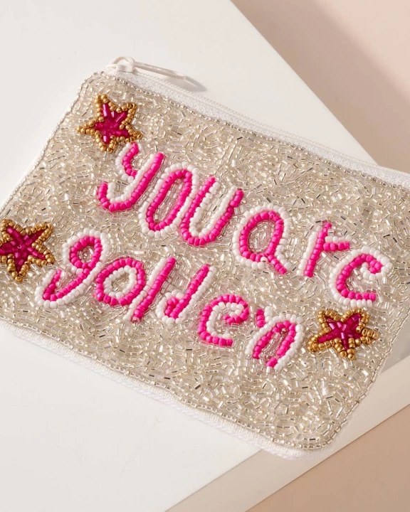 You Are Golden Beaded Coin Purse