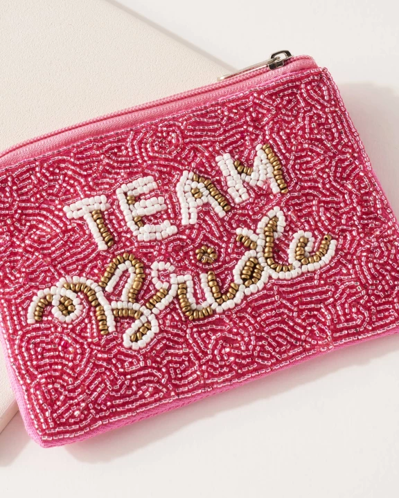TEAM BRIDE Beaded Coin Purse