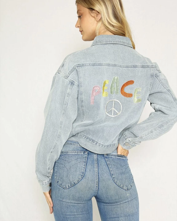 Embroidered denim jacket