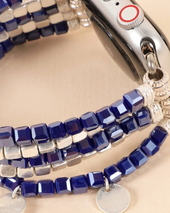 Small Glass Metal Beads Multi Layered iWatch Band