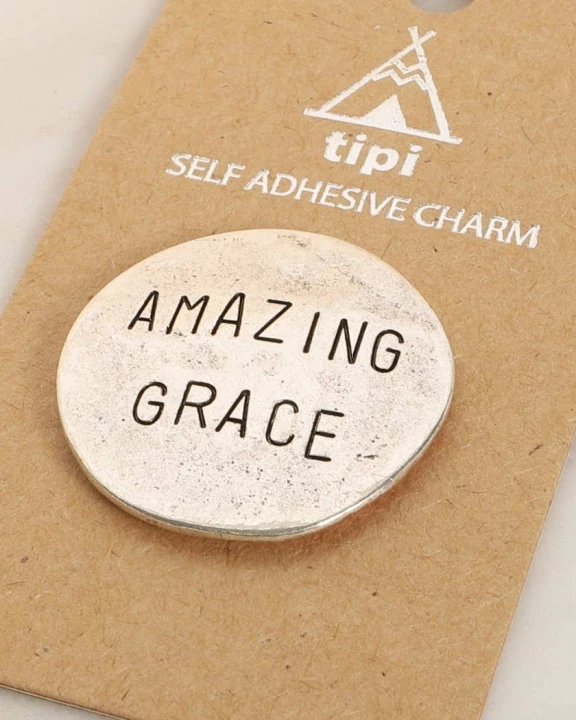 Amazing Grace Engraved Adhesive Charm
