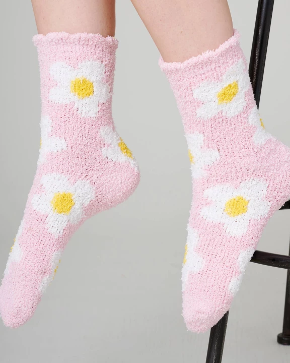 12 Assorted Floral Print Sleep Socks