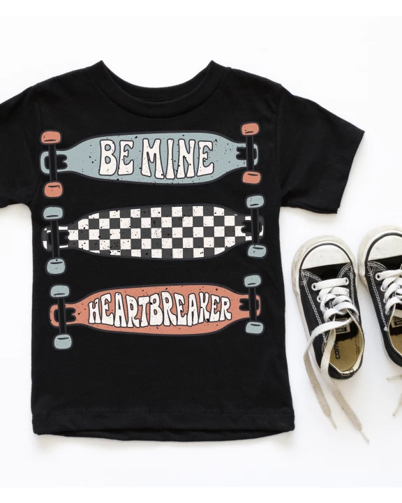 Boys Valentines Tee, Be Mine, Skater