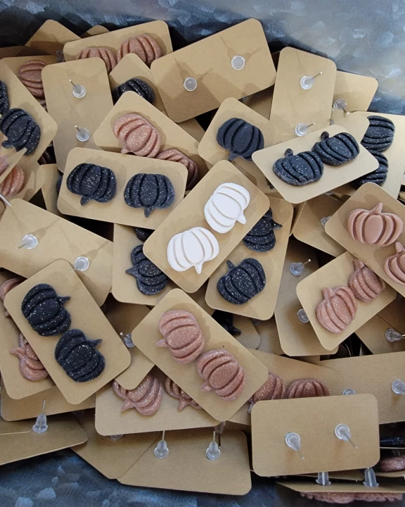 Clay Pumpkin Studs
