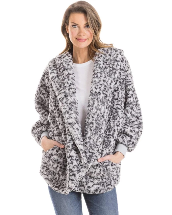 Gray Leopard Lightweight BODY WRAP with Hoodie and Pockets