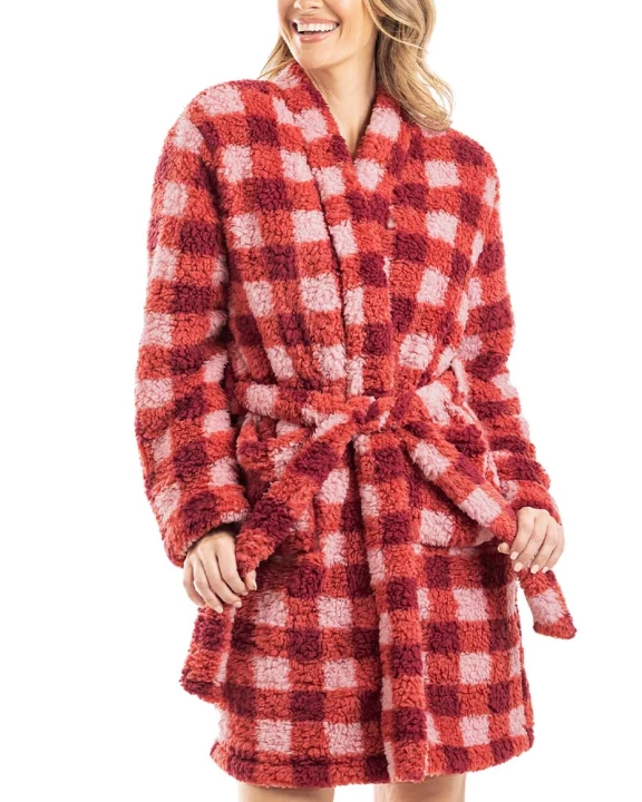 Pink and Wine Sherpa Wholesale Women's Bath Robe