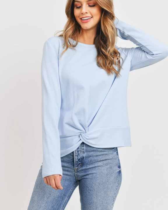 Long Sleeve Front Twist Baby Fleece Pullover