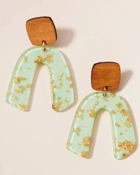 S3EW71176 - Flake Arch Dangle Earrings