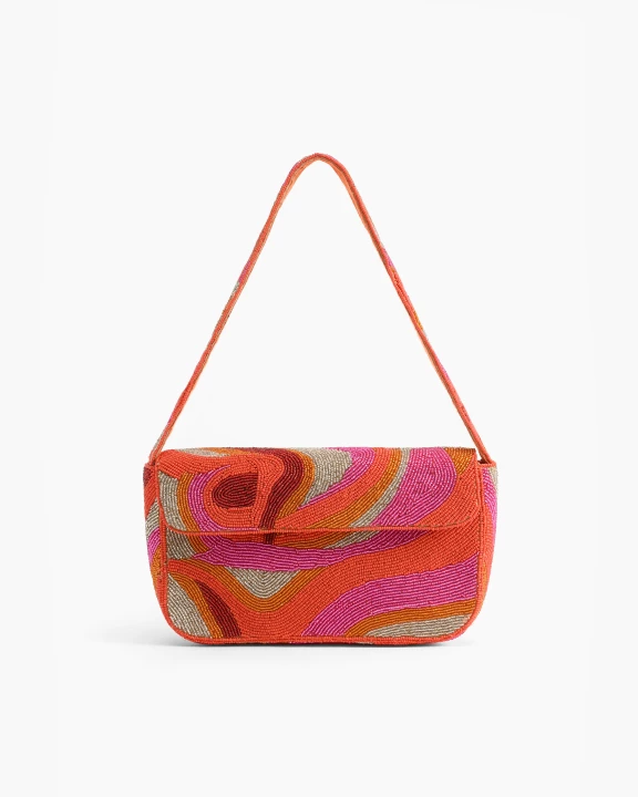 Golden Poppy Embellished Shoulder Bag