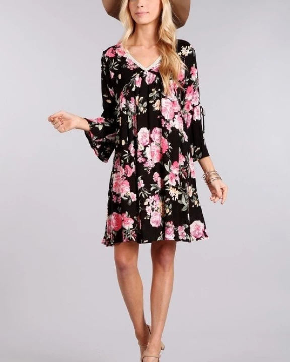 Boho Floral Woven Dress