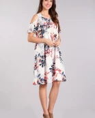 Floral Open Shoulder Dress