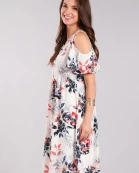 Floral Open Shoulder Dress