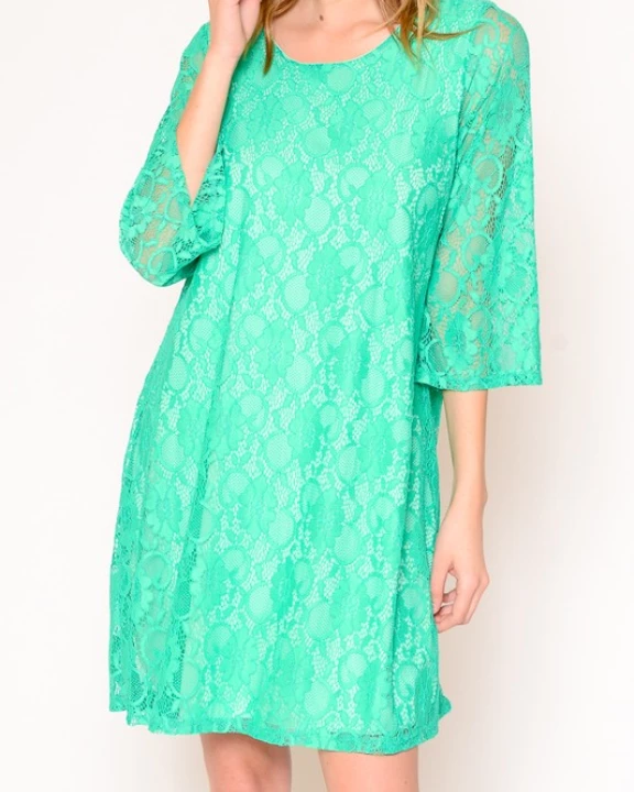 3/4 Sleeve Lace Dress with Lining