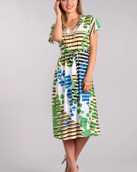 Geometric Print Dress