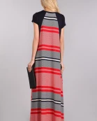 Short Sleeve Striped Maxi Dress
