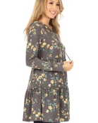 Tiered Floral Hoodie