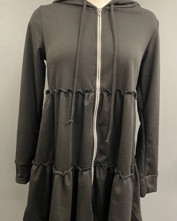 Tiered Zip Up Hoodie